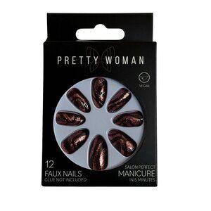 Pretty Woman Glitter Rose Faux Nails | 12-Piece Press On Manicure